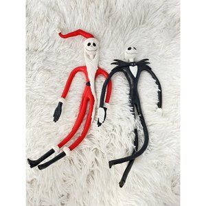 NIGHTMARE BEFORE CHRISTMAS Jack Skellington Bendy Wire Figures set of 2 12"